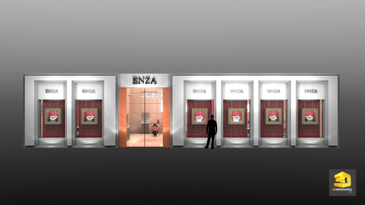 Conception magasin - Design extérieur façade vitrines Enza