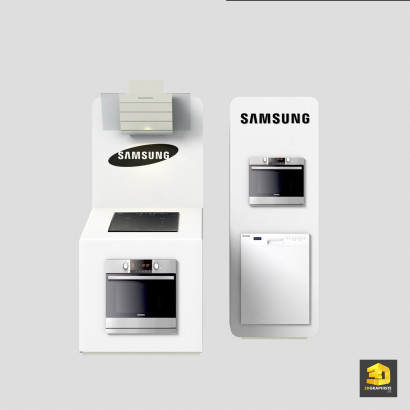 Meubles présentoirs Samsung cuisine