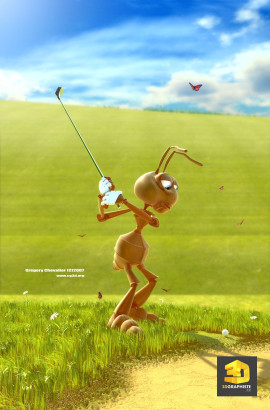 Personnage 3D Fourmi - Golfer