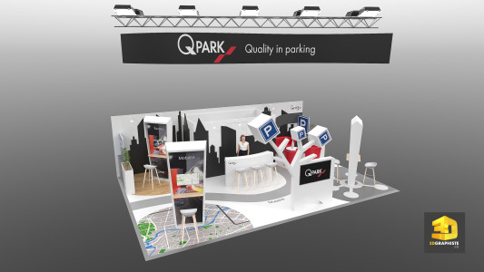 designer freelance stand évènementiel Qpark