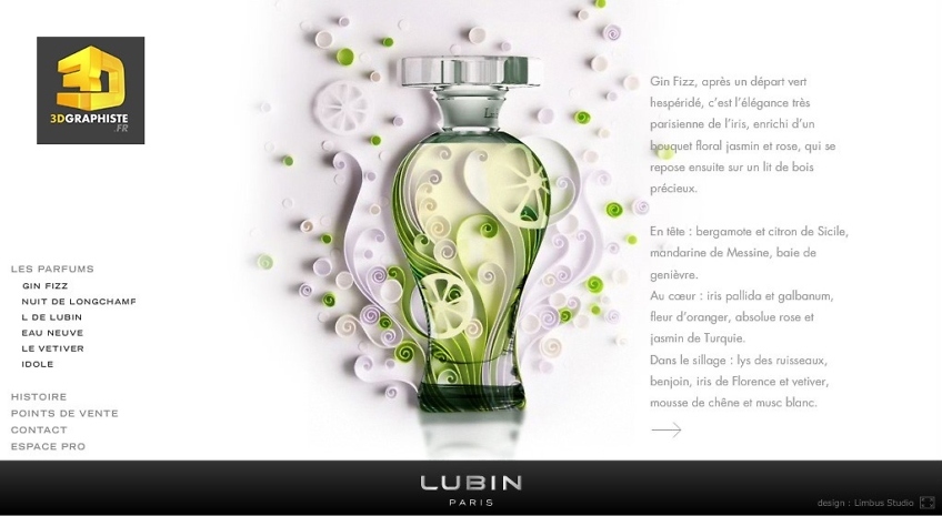 infographiste 3d parfum lubin
