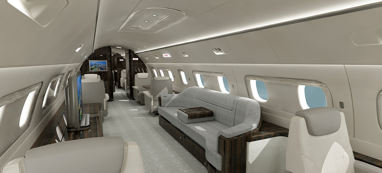 Perspective 3D intérieur Avion