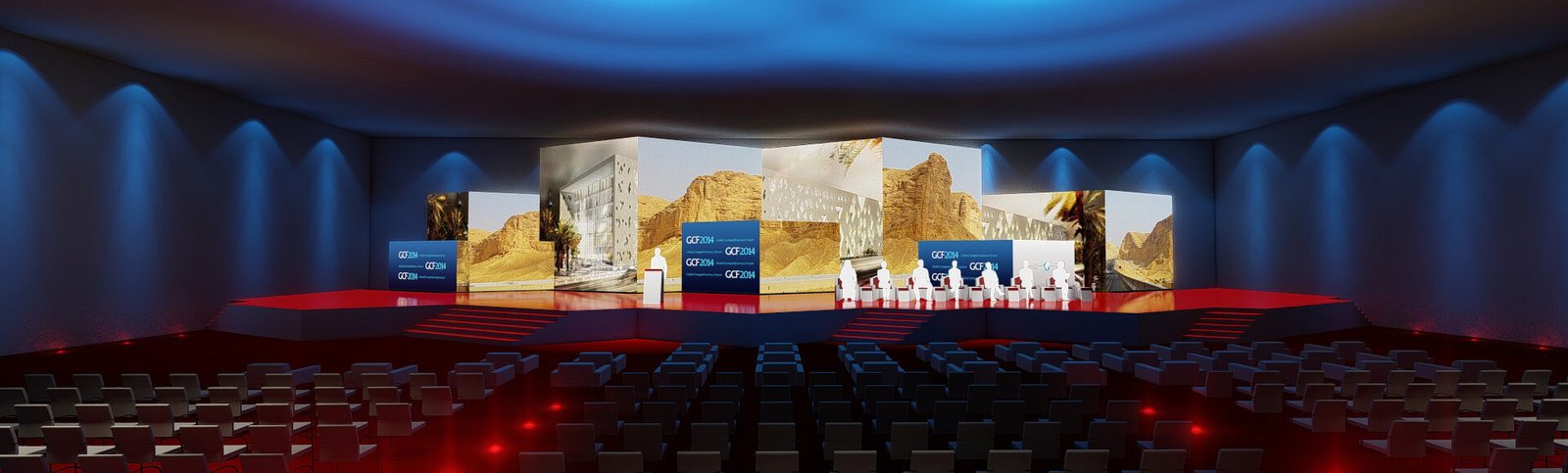 Scénographie de convention plénière rough 3D