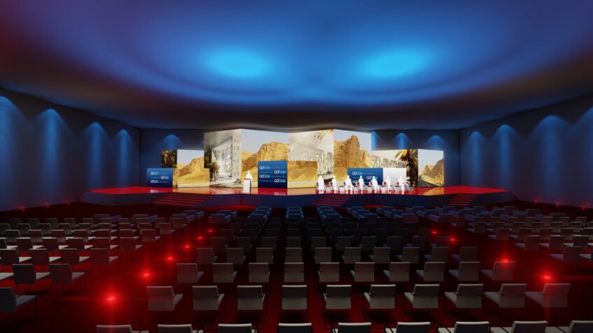Scénographie de convention plénière rough 3D