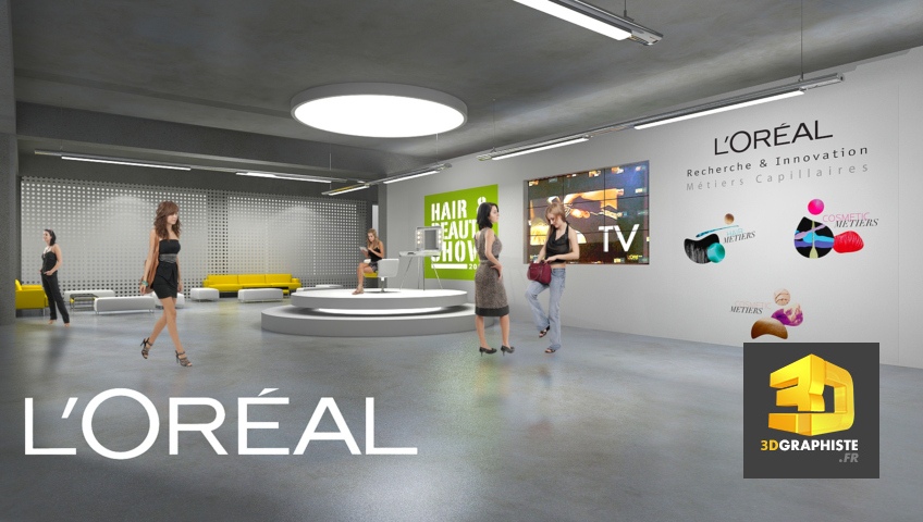 Showroom Perspectives 3D - Rough L’Oréal