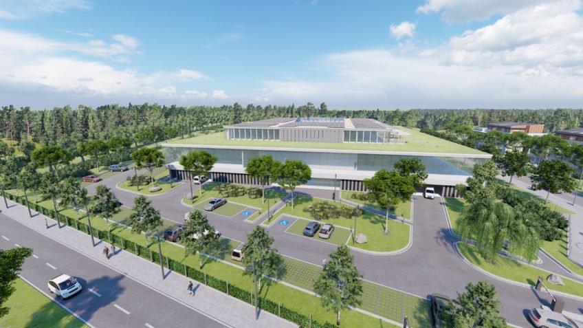 Visualisation 3D d'Architecture-d'un batiment d'entreprise