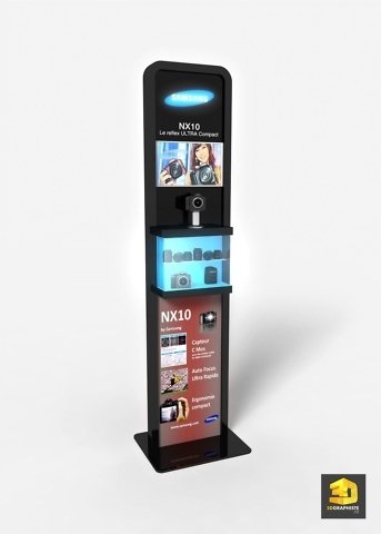 Bornes de demonstration pour appareils photo Samsung - PLV