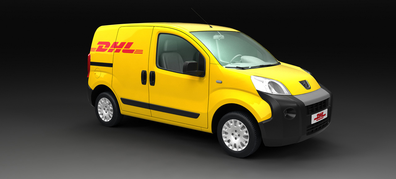 Véhicule utilitaire DHL Peugeot - Infographie 3D
