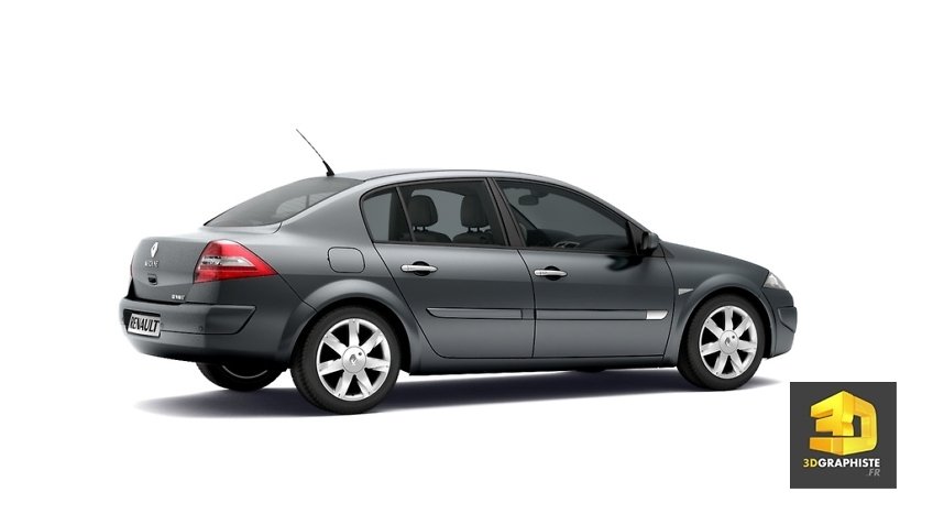 renault megane ph2 berline - infographie 3d