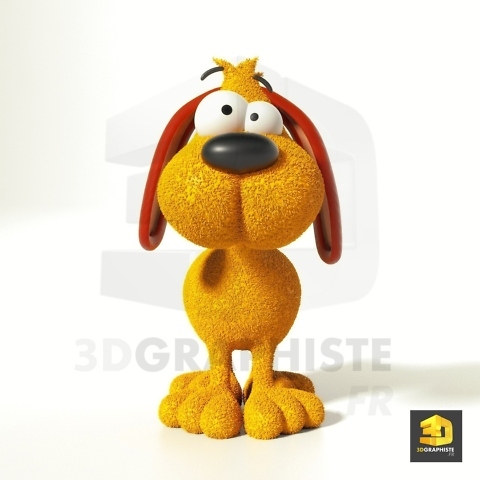 personnage chien cartoon 3D
