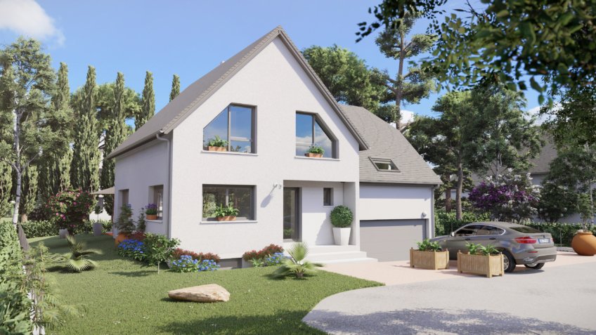 perspective 3d exterieure maison individuelle france bas-rhin