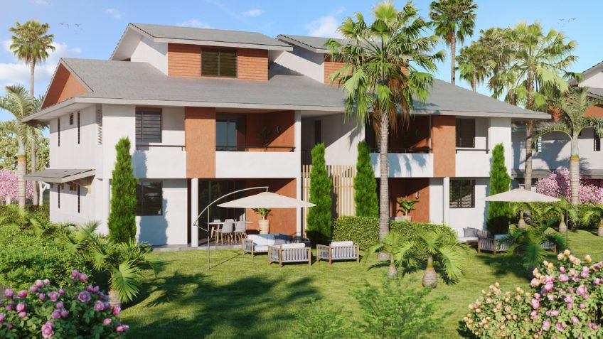 Infographiste 3D Guyane Freelance - perspective 3d paysagère - Résidence Vivaldi