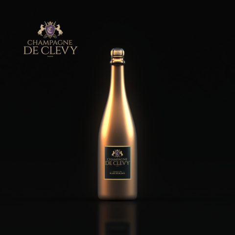 bouteille de champagne en infographie 3D