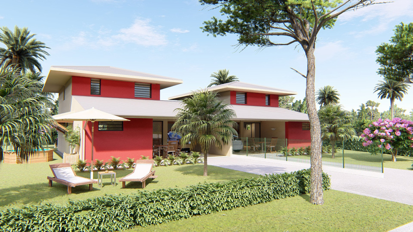 maison créole Guyane - perspective 3D - Creolia