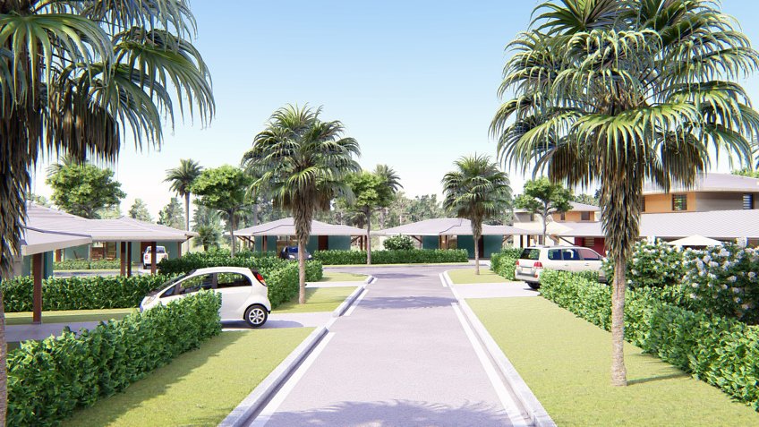 perspective 3d extérieure résidence les jardins d'Angelina