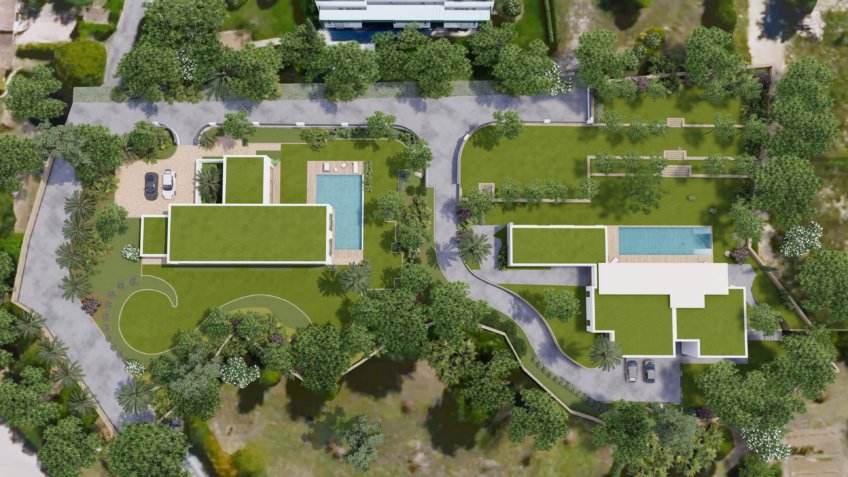 plan de masse - axonométrie villa de luxe - jean-de-figue