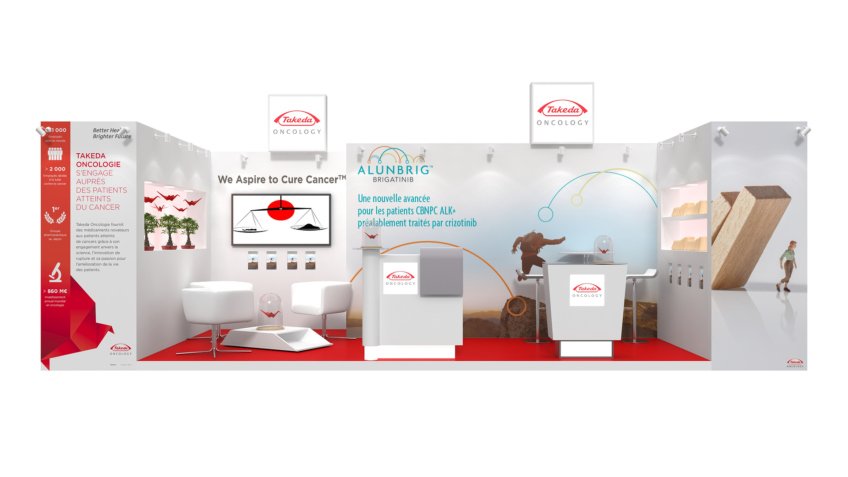perspective 3d stand médical - laboratoire pharmaceutique Takeda