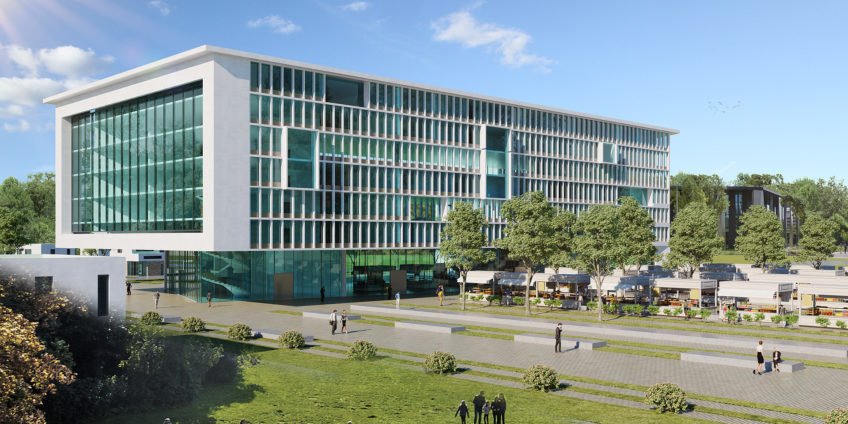perspective 3d immeuble de bureaux